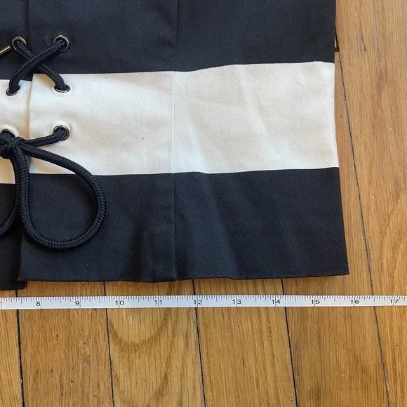 H&M Bandeau Crop Top Large Black And White Lace Front Excellent Condition - Picture 10 of 11